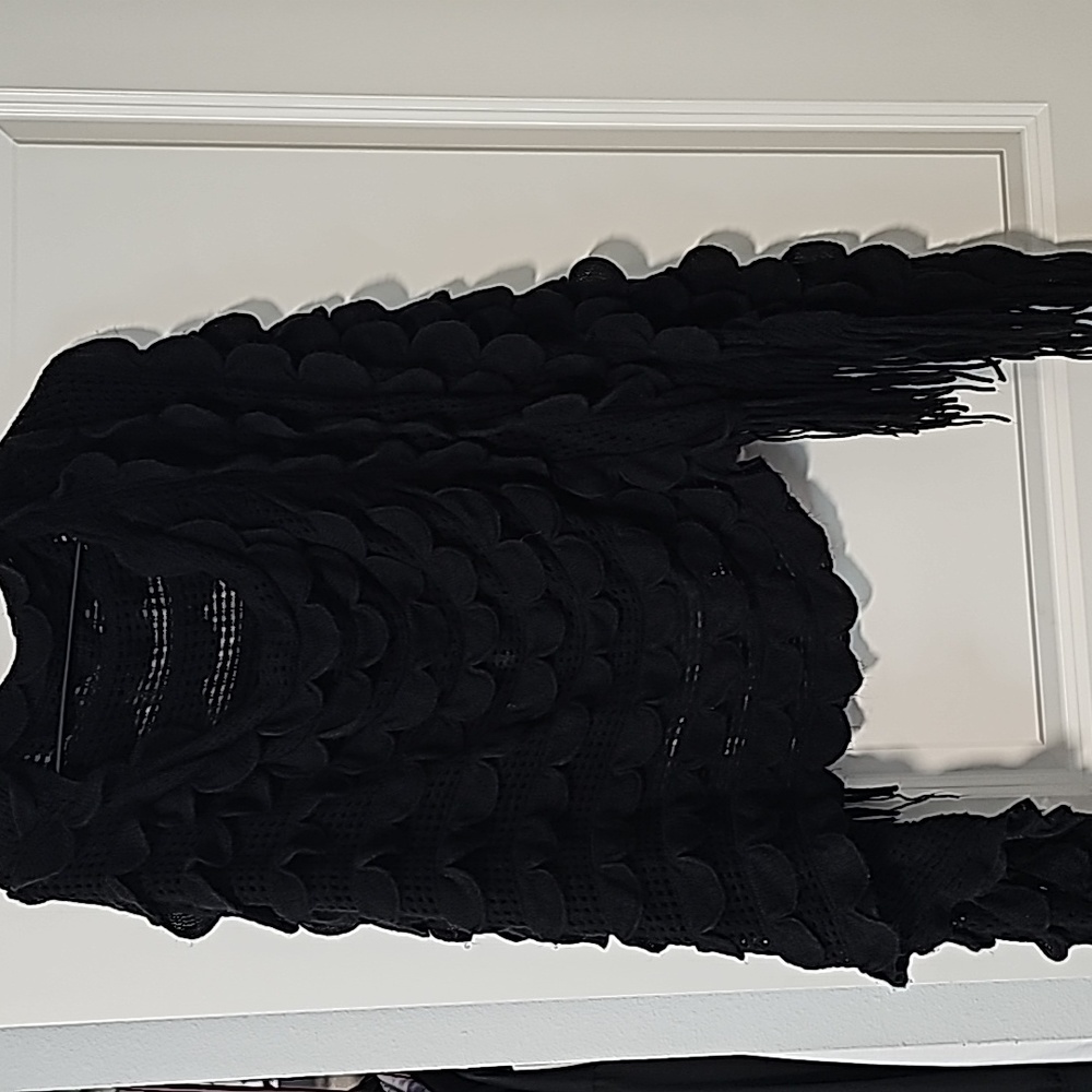 Black crocheted shawl